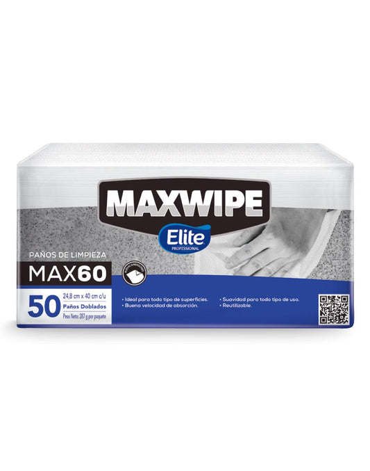 Elite Maxwipe Paños de Limpieza Doblado MAX60 50 unid - Puntolimpieza