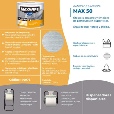 Elite Maxwipe Paños de Limpieza MAX50 2 x 690 unid - 40973