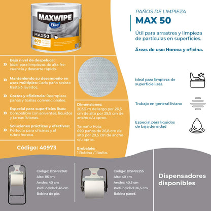 Elite Maxwipe Paños de Limpieza MAX50 2 x 690 unid - 40973