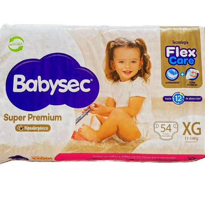 Babysec Pañales Bebé Super Premium XG 54 unid
