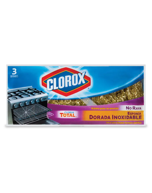 Clorox Esponja Dorada Inoxidable 3 unid