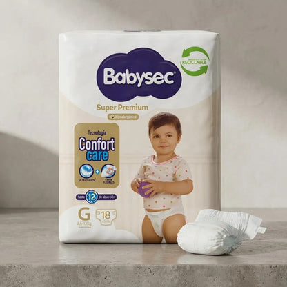 Babysec Pañales Bebé Super Premium G 18 unid