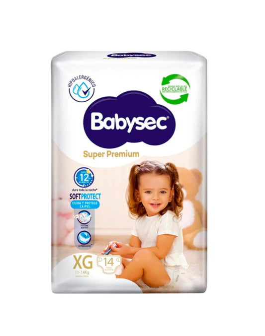 Babysec Pañales Bebé Super Premium XG 14 unid