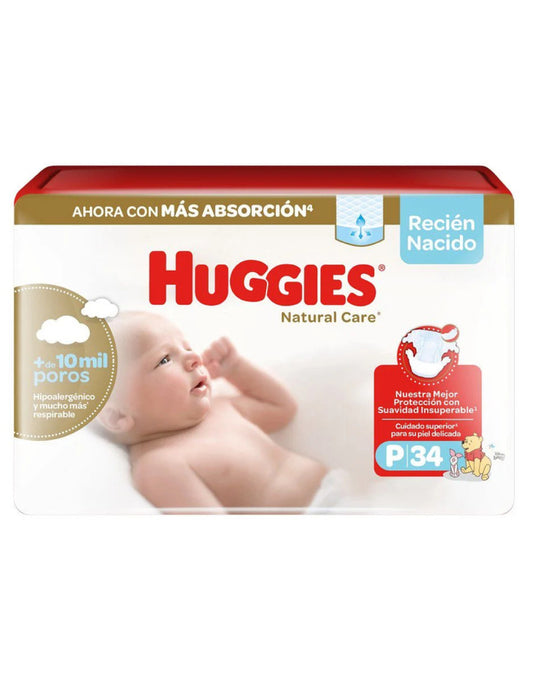 Huggies Pañales Bebé Natural Care P 34 unid