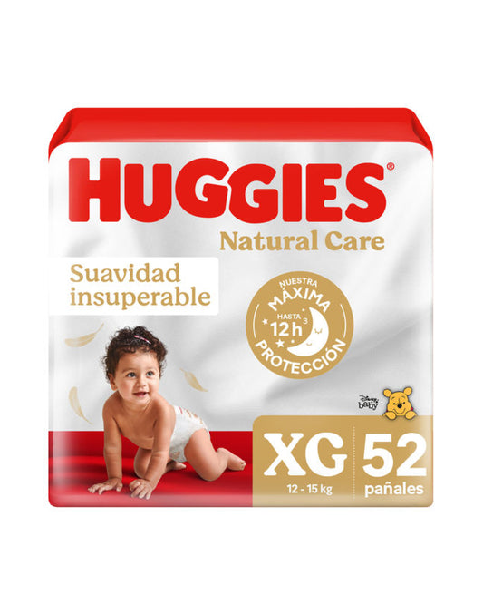 Huggies Pañales Bebé Natural Care XG 52 unid