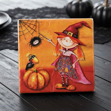 Braun Company Servilleta Mesa Triple Hoja Brujita Halloween 20 unid