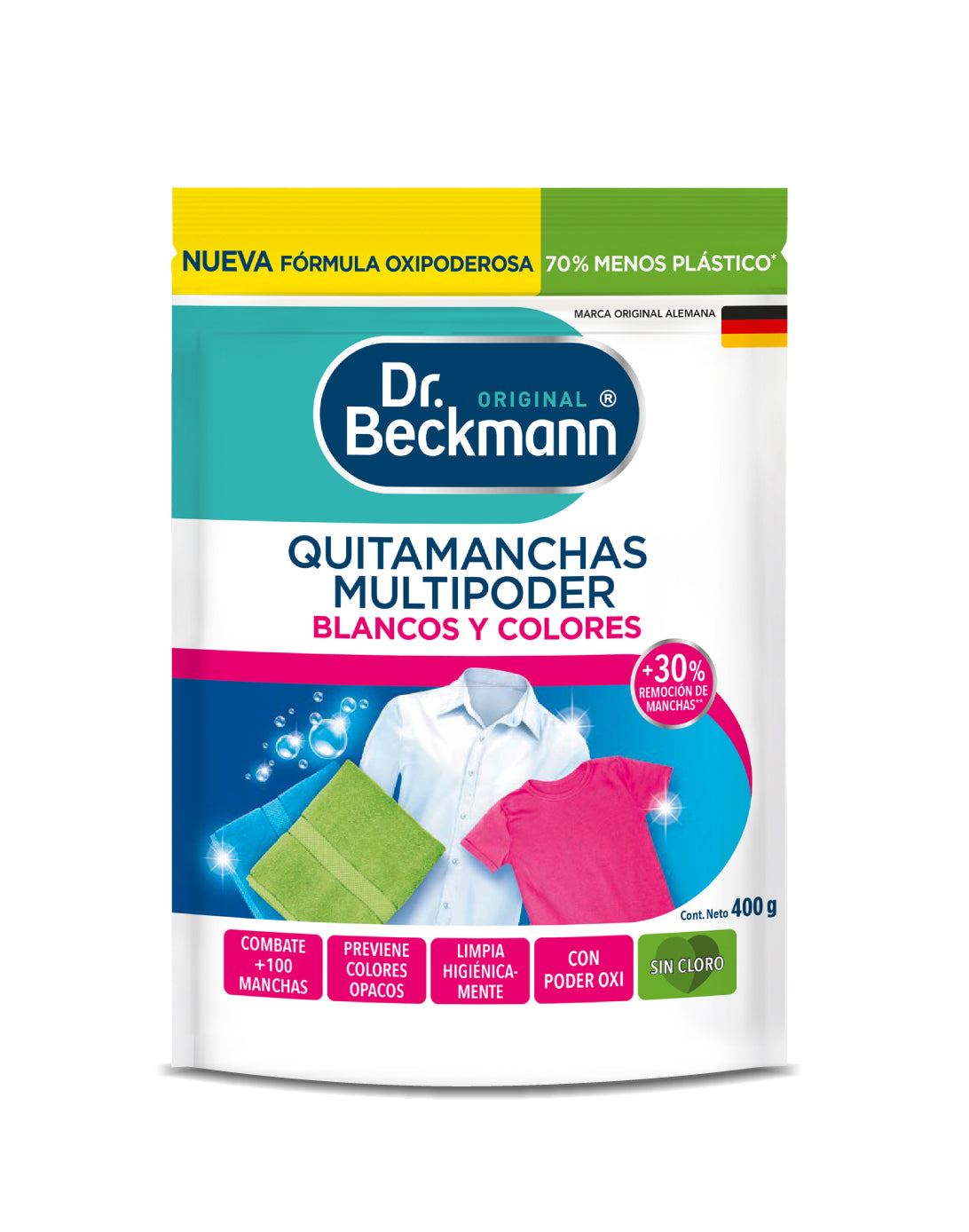 Dr. Beckmann Quitamanchas multipoder blancos y colores 400 g