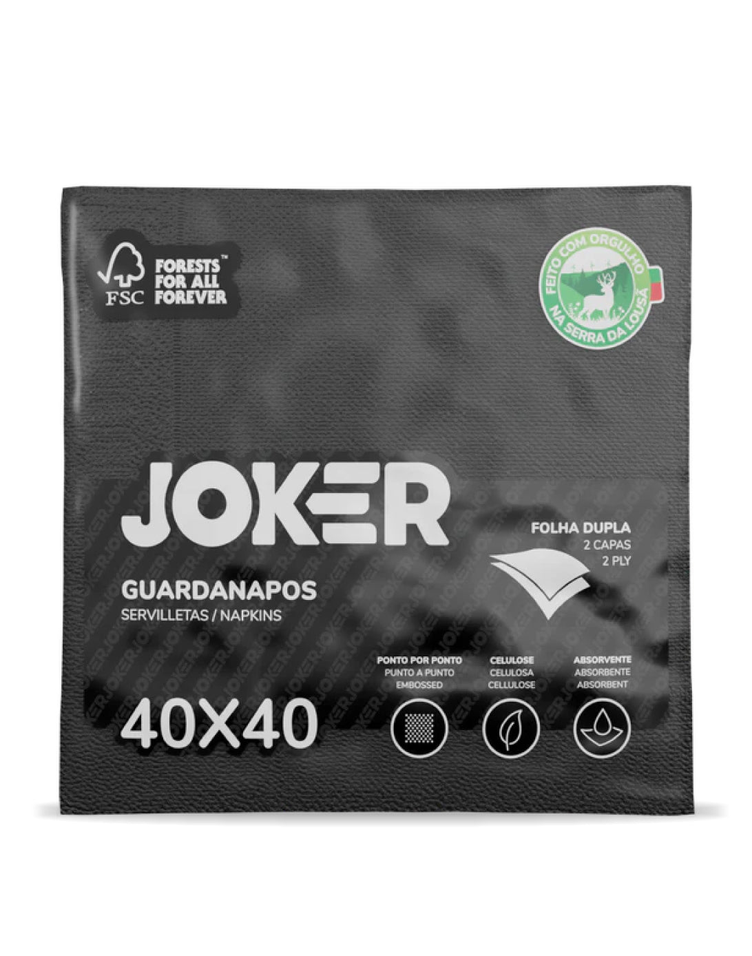 Joker Servilleta 40 x 40 cms Color Negro 50 unid