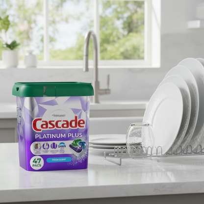 Cascade Detergente Lavavajilla Platinum Plus Fresh 47 unid