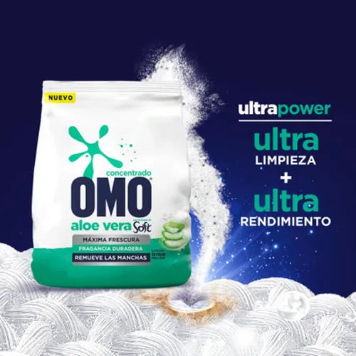 Omo Detergente en polvo Aloe Vera Toque Soft 9 x 800 gr