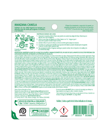 Airwick Desodorante Ambiental Aparato Electrico + 2 rec. Manzana Canela 1kit