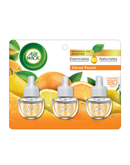 Airwick Recarga Desodorante Electrico Citrus Punch 3 unid