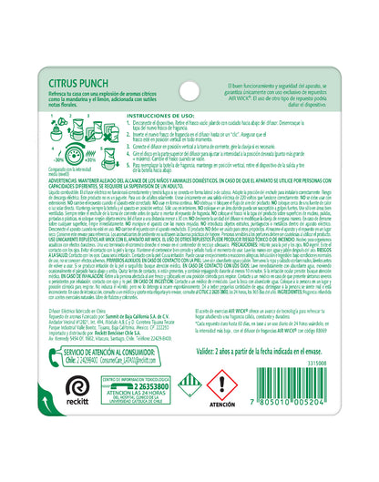 Airwick Desodorante Ambiental Aparato Electrico rec. Citrus Punch 1 unid