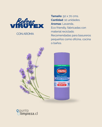 Virutex Bolsa de Basura Aroma Lavanda 50 x 70 cm 10 unid
