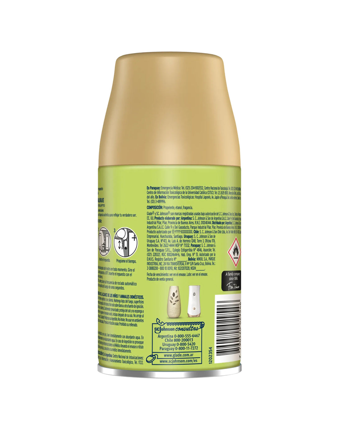 Glade Aromatizante de Ambientes Aerosol Repuesto Frescura Salvaje 270 cc