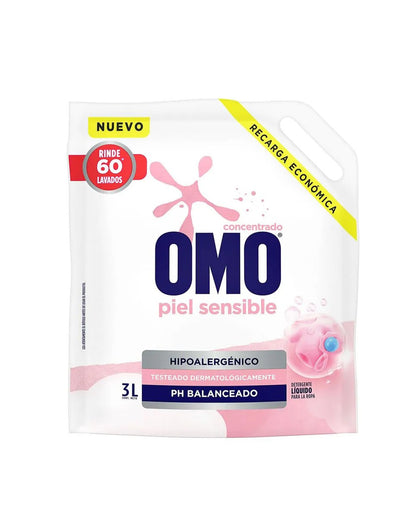 Omo Detergente concentrado piel sensible recarga 2 x 3 L