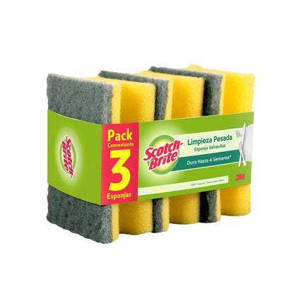 Scotch-Brite Esponja Limpieza Pesada Salvauñas 3 unid
