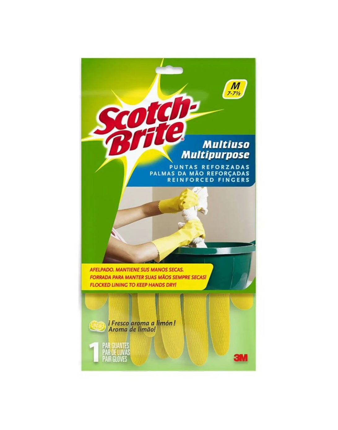 Scotch-Brite Guante Multiuso Puntas Reforzadas Talla M 1 par