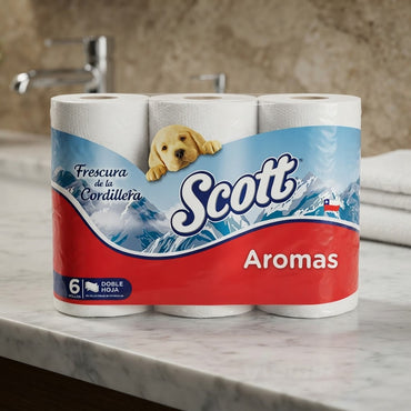 Scott Papel Higiénico Doble Hoja Aromas 21 metros 6 rollos