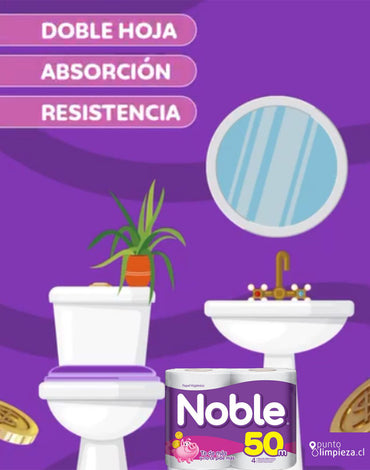Noble Papel Higiénico Doble Hoja 50 metros 4 rollos