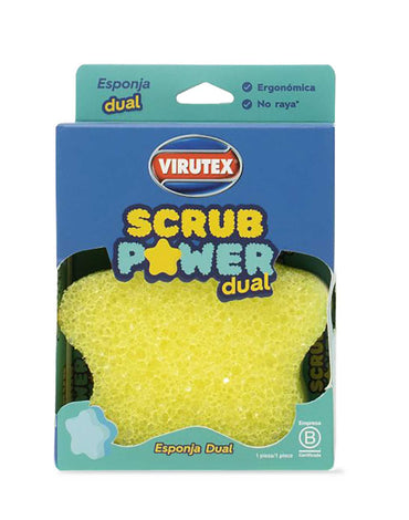 Virutex Esponja dual Scrub Power - Colores Aleatorios 1 unid