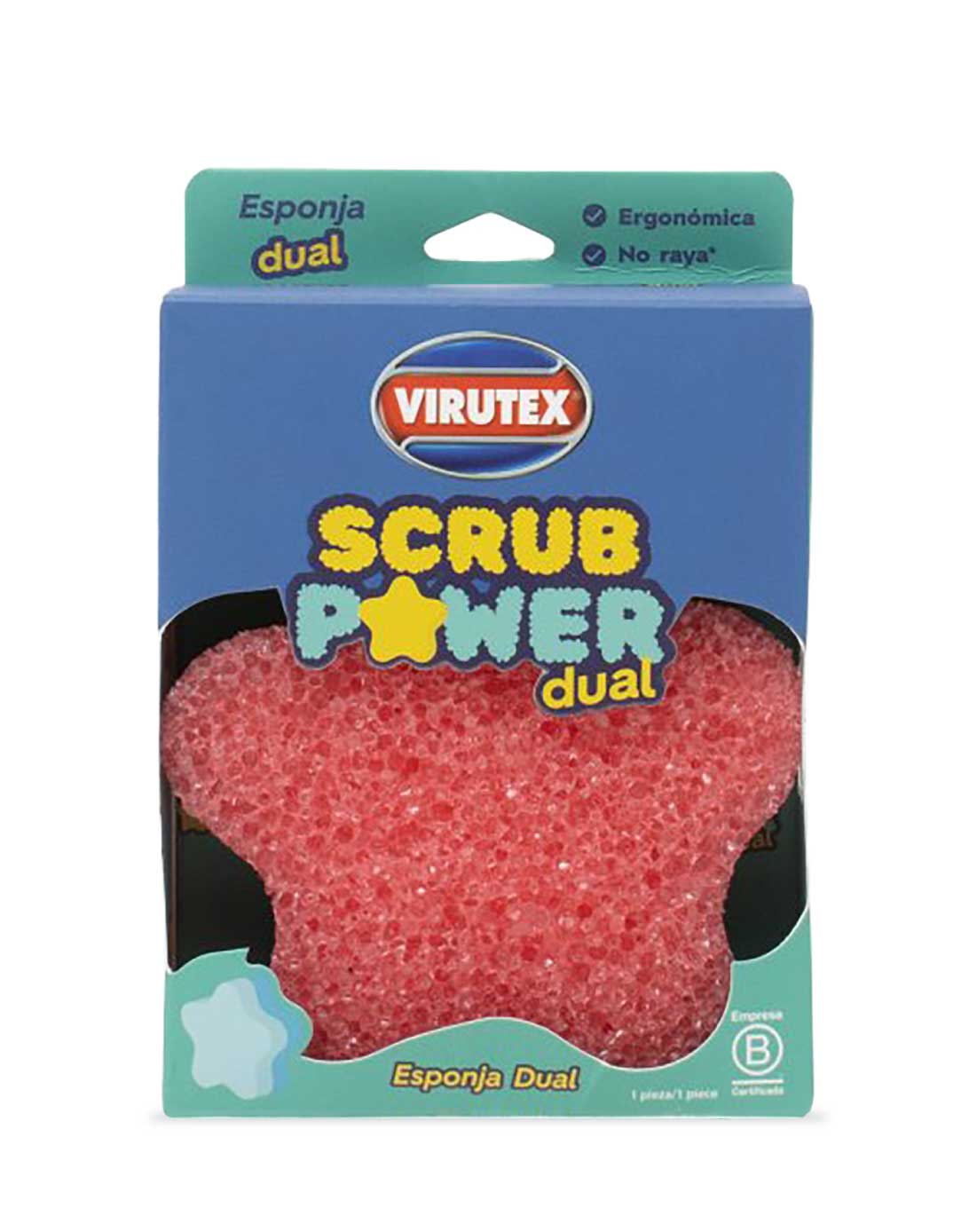 Virutex Esponja dual Scrub Power - Colores Aleatorios 1 unid