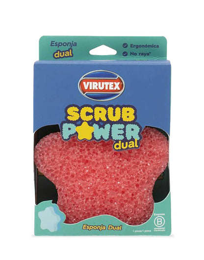 Virutex Esponja dual Scrub Power - Colores Aleatorios 1 unid