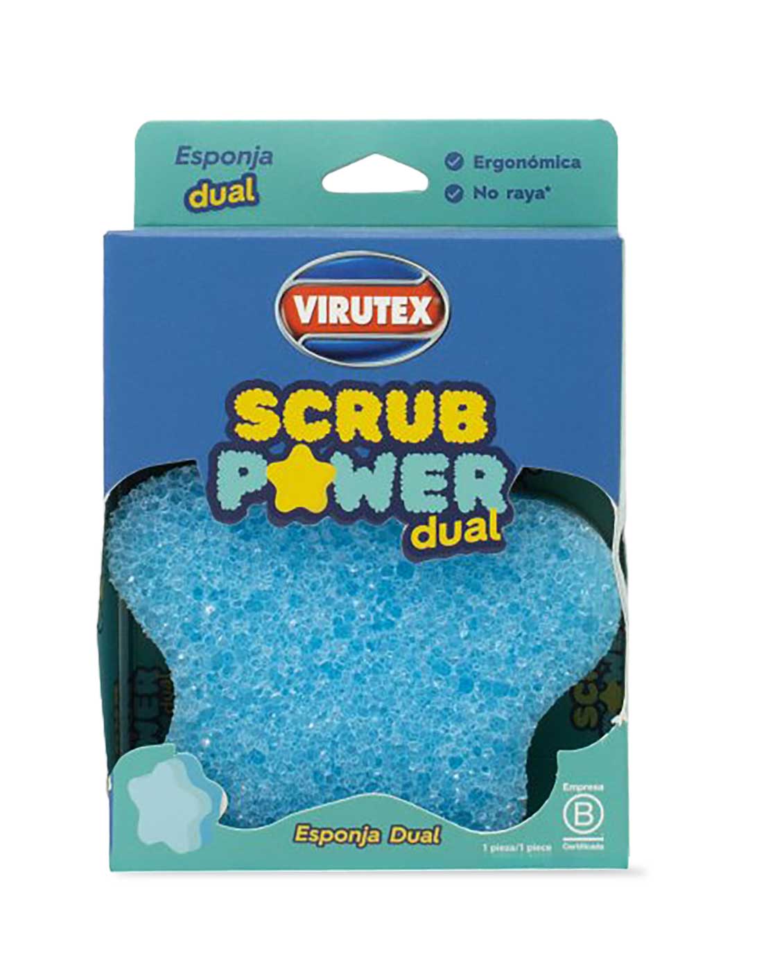 Virutex Esponja dual Scrub Power - Colores Aleatorios 1 unid
