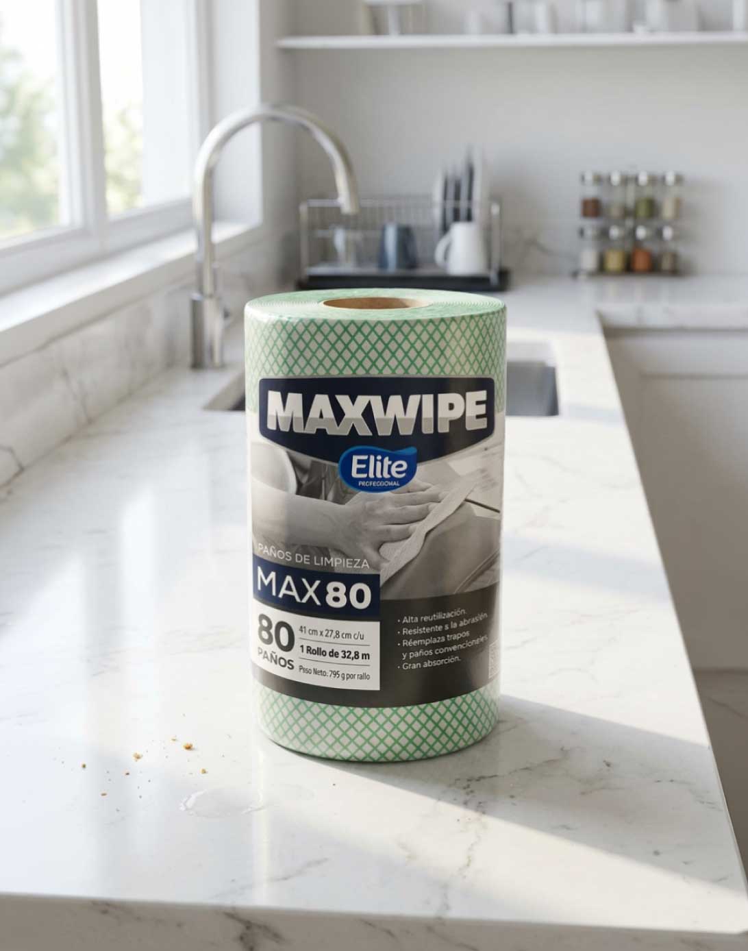 Elite Maxwipe Paños de Limpieza MAX80 Verde 80 unid