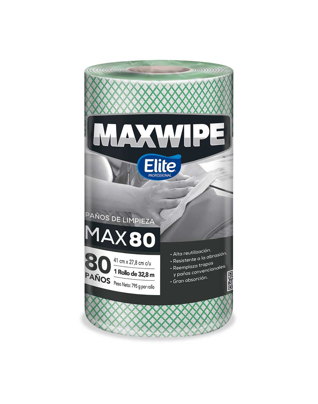 Elite Maxwipe Paños de Limpieza MAX80 Verde 80 unid