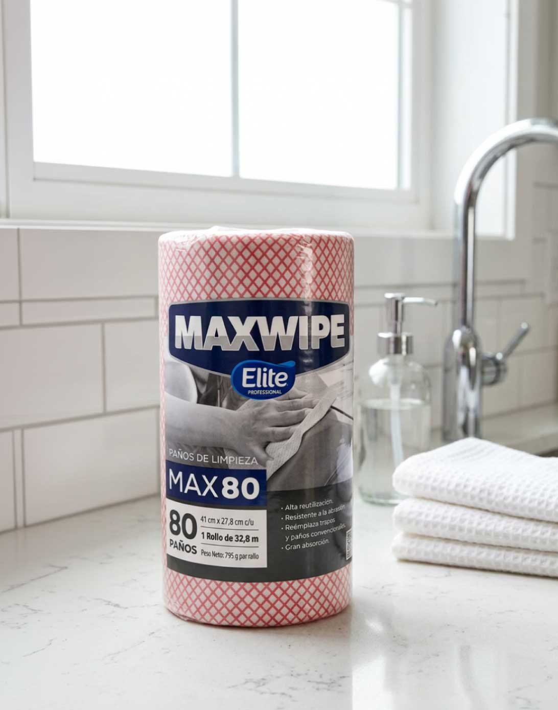 Elite Maxwipe Paños de Limpieza MAX80 Rojo 80 unid
