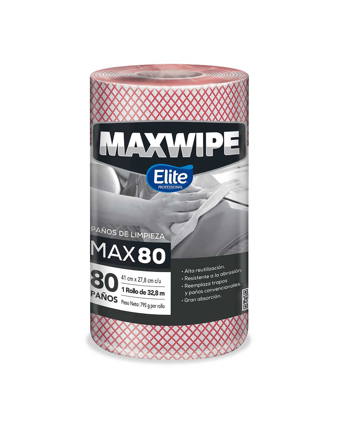 Elite Maxwipe Paños de Limpieza MAX80 Rojo 80 unid