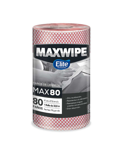 Elite Maxwipe Paños de Limpieza MAX80 Rojo 80 unid