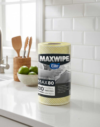 Elite Maxwipe Paños de Limpieza MAX80 Amarillo 80 unid