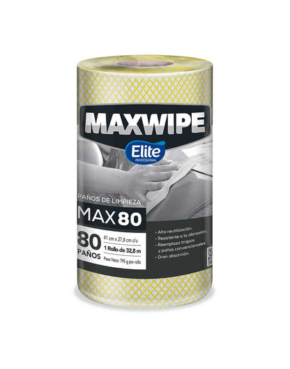 Elite Maxwipe Paños de Limpieza MAX80 Amarillo 80 unid