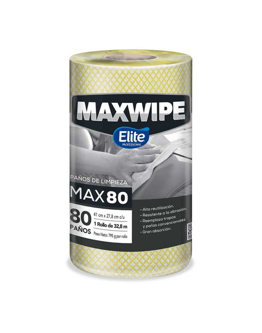 Elite Maxwipe Paños de Limpieza MAX80 Amarillo 80 unid