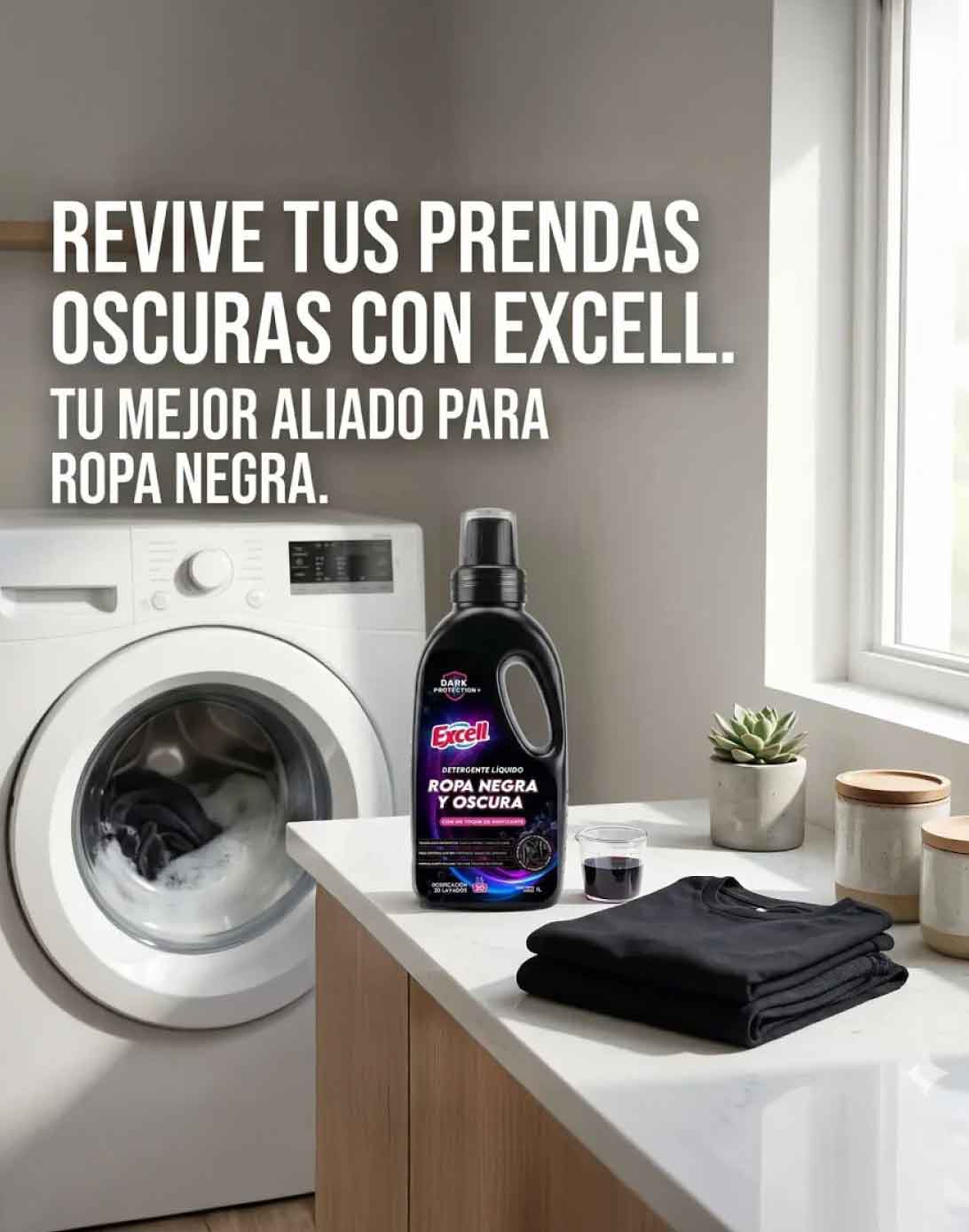 Excell Detergente ropa negra y oscura 1 L