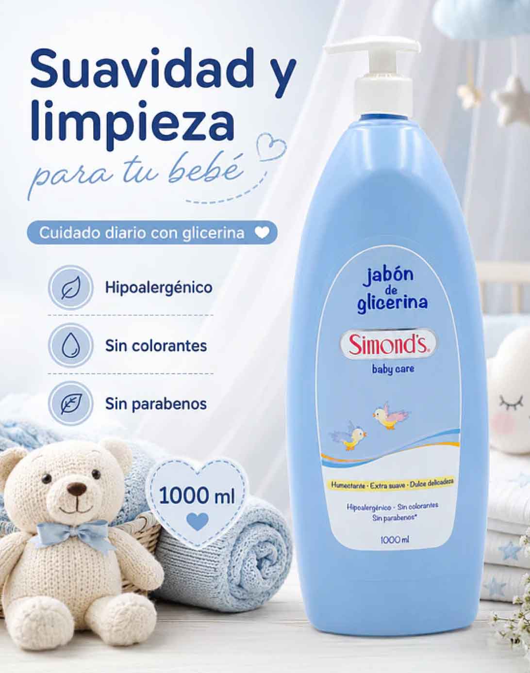 Simonds Jabón de Glicerina Baby Care 1 L