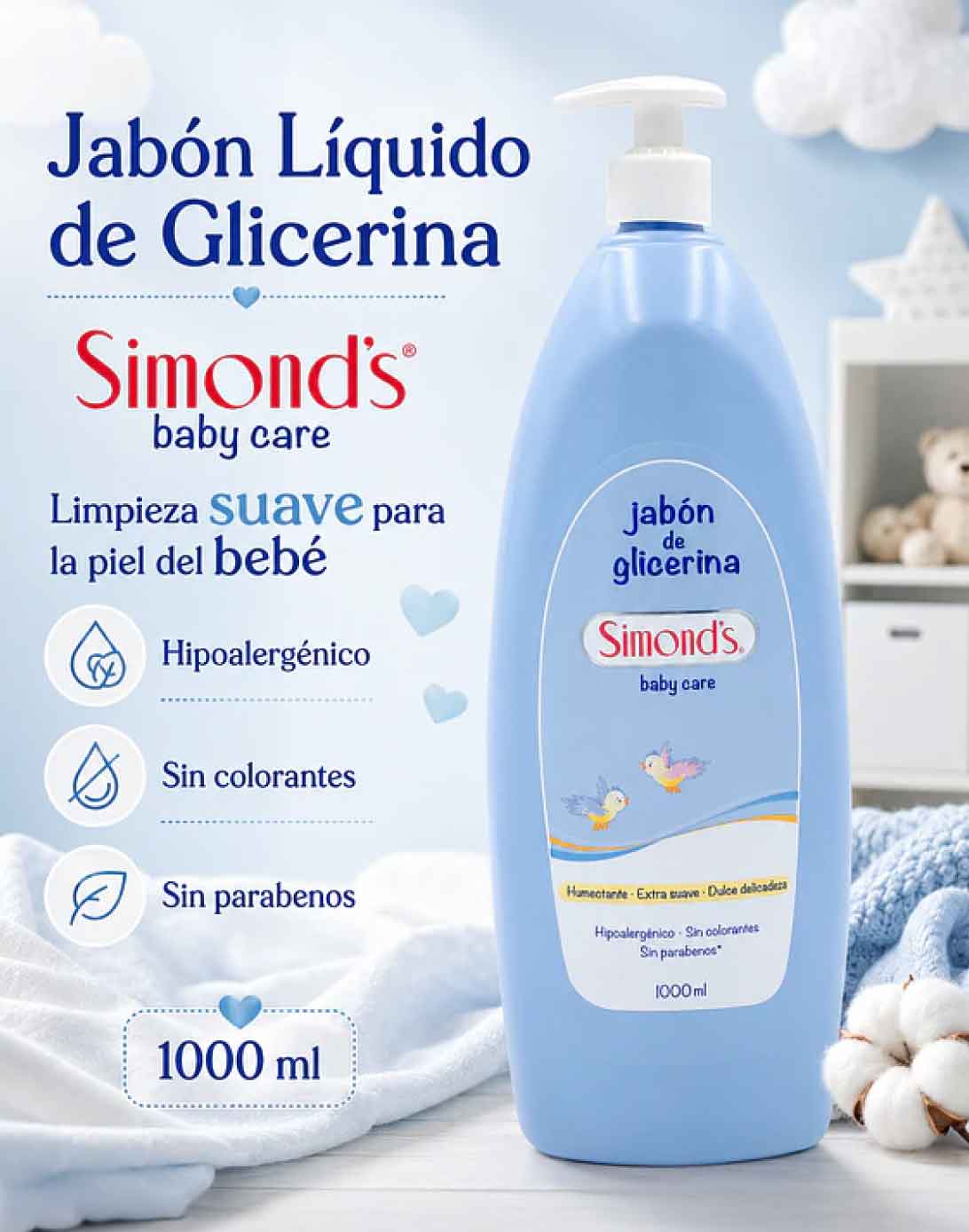Simonds Jabón de Glicerina Baby Care 1 L