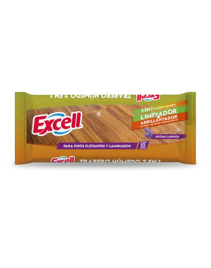 Excell Trapero húmedo 2 en 1 Limpiador y Abrillantador Lavanda 10 unid
