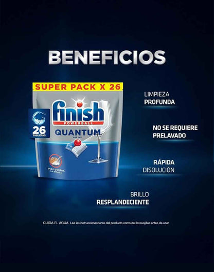 Finish Quantum Lavavajilla Tabletas Todo en uno 5 x 26 unid
