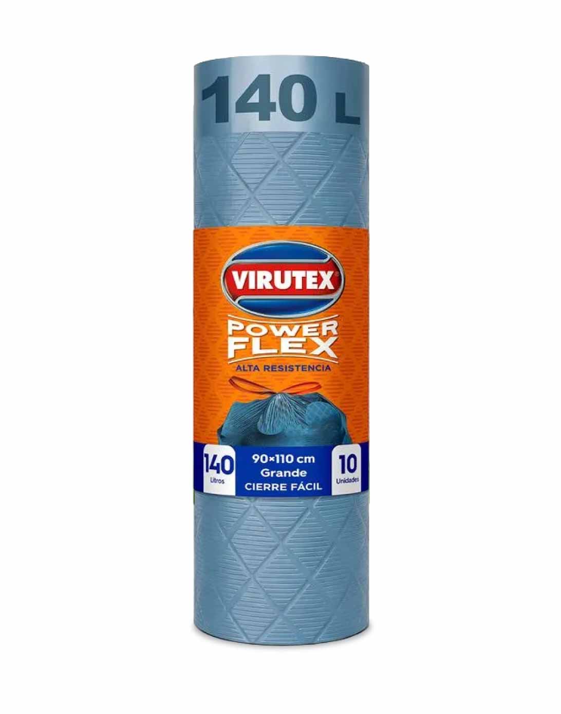 Virutex Bolsa de Basura Power Flex Cierre Fácil 90 x 110 cm 10 unid