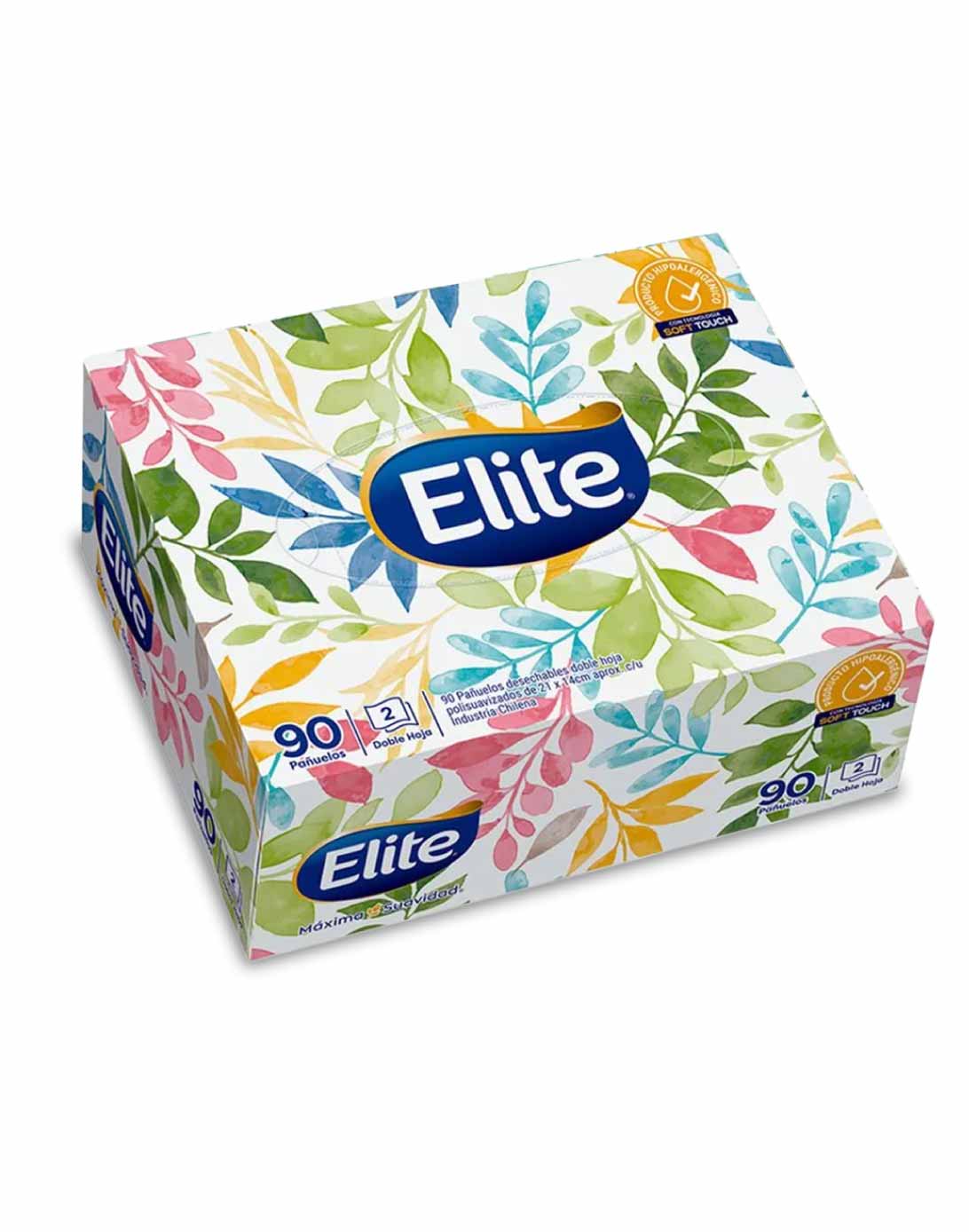 Elite Pañuelos Faciales Doble Hoja Caja Surtida 90 unid