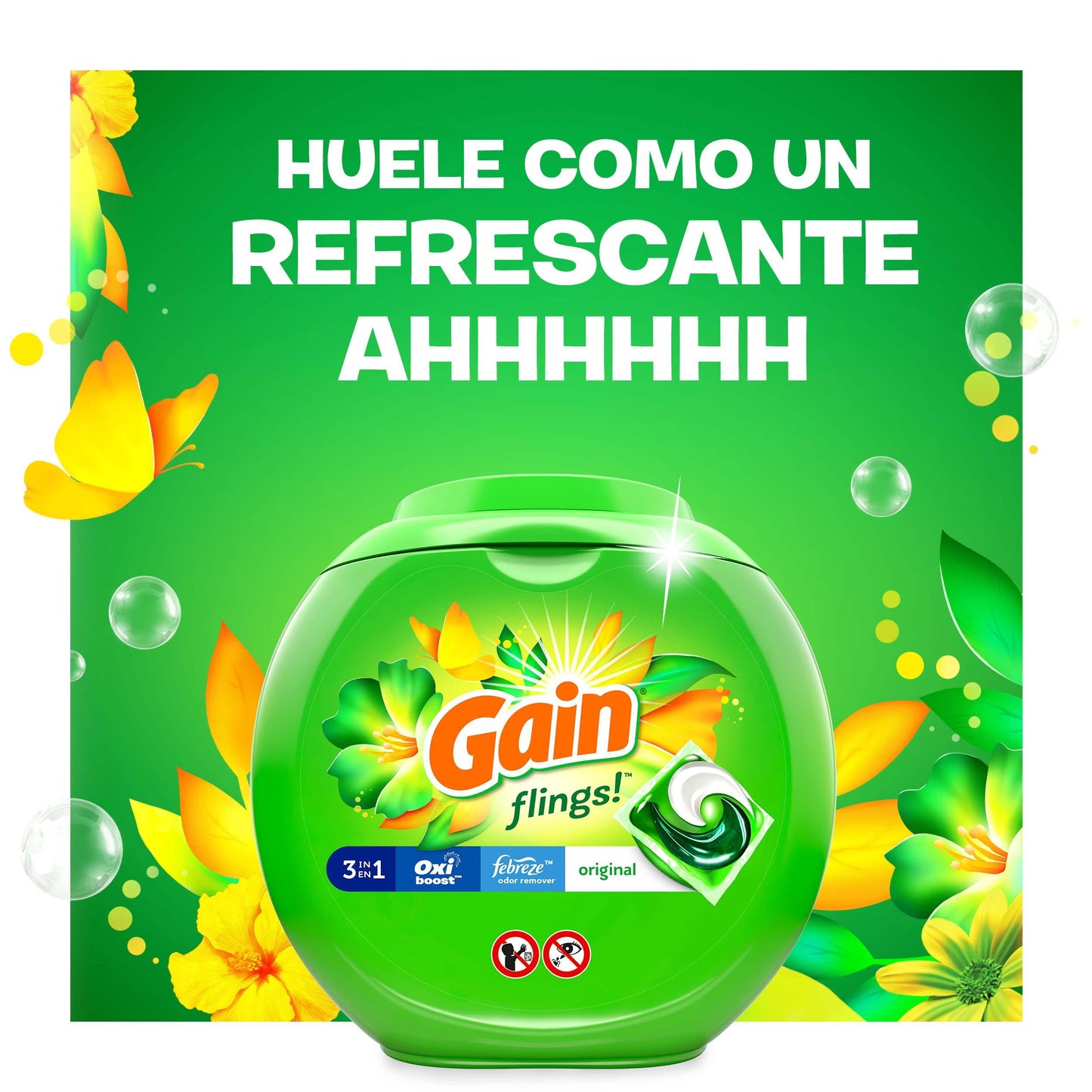 Gain Pods Flings Detergente en capsulas 81 unid - Puntolimpieza