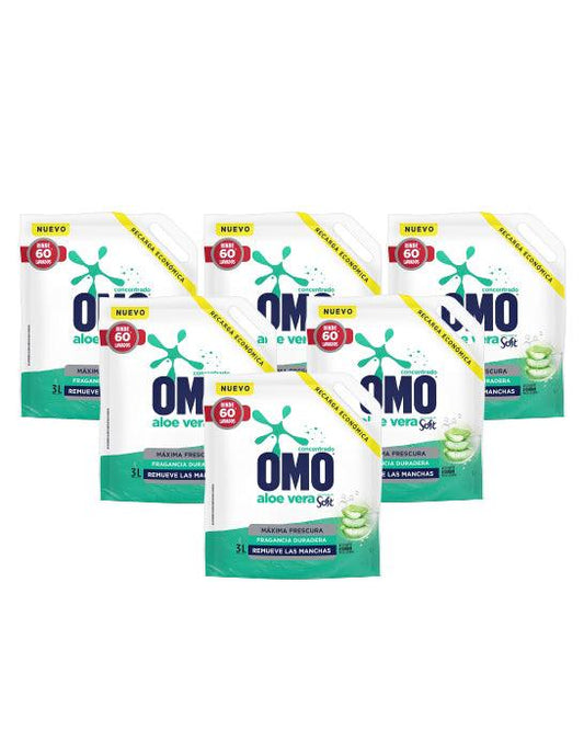 Omo Detergente liquido Matic Doypack con Soft 6 X 3 L - Puntolimpieza