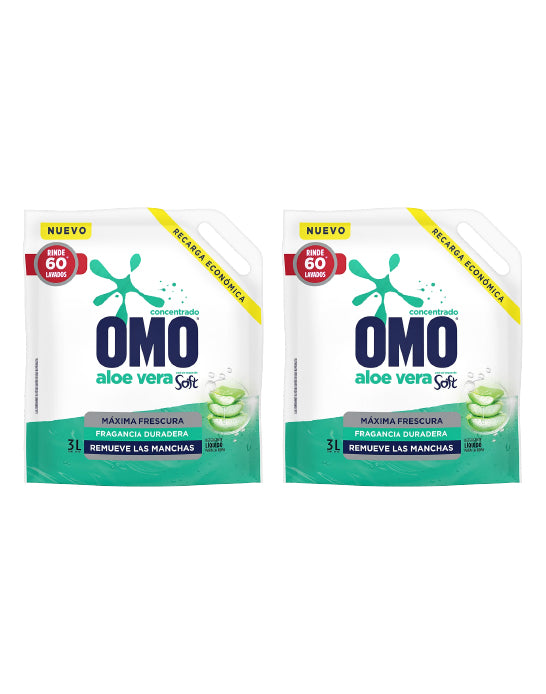 Omo Detergente liquido Matic Doypack con Soft 2 X 3 L