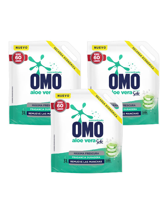 Omo Detergente liquido Matic Doypack con Soft 3 X 3 L