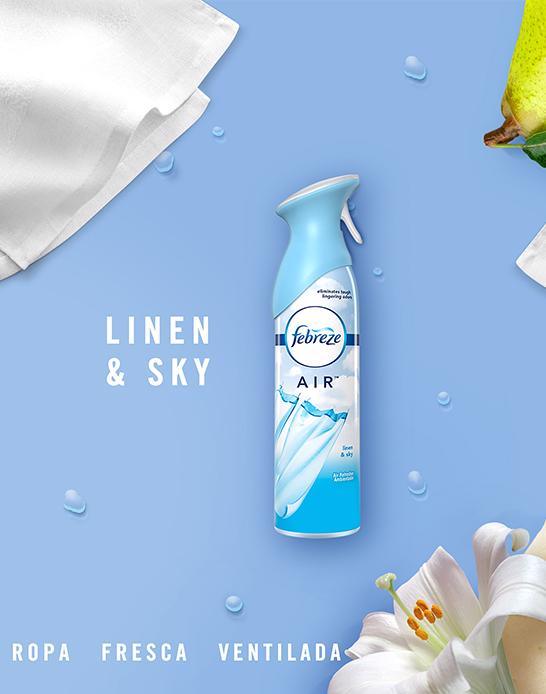 Febreze Eliminador de Olores Linen & Sky 4 x 250 gr - Puntolimpieza