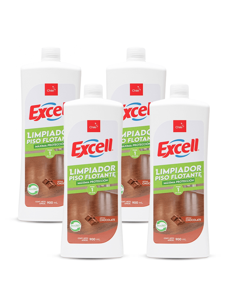 Excell Limpiador piso flotante chocolate vainilla 4 x 900 cc - Puntolimpieza