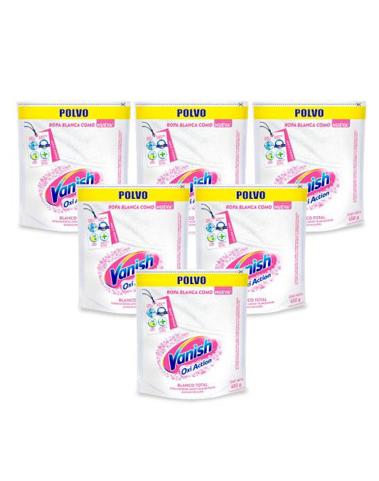 Vanish Quitamanchas ropa blanca polvo recarga 6 x 450 gr - Puntolimpieza